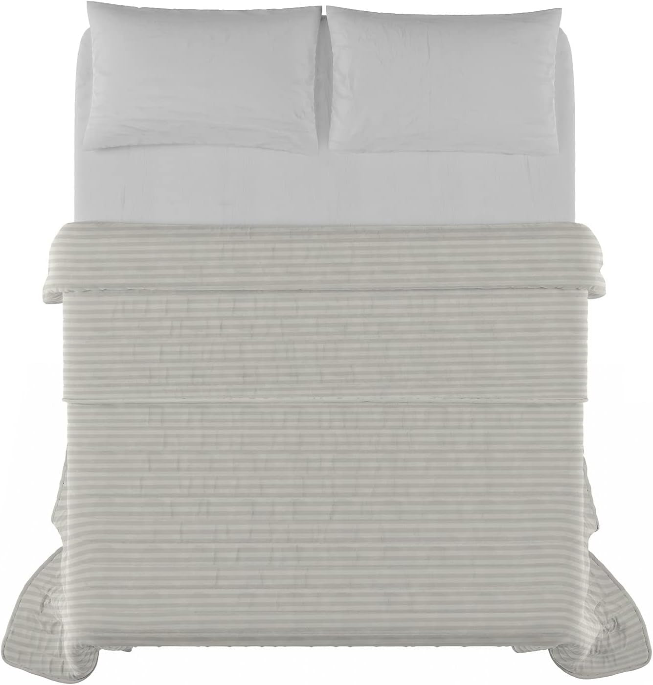 Trapunta estiva Satin Stripes, poliestere, panna, 260X250 Cm Piumini e Trapunte Naty Shop