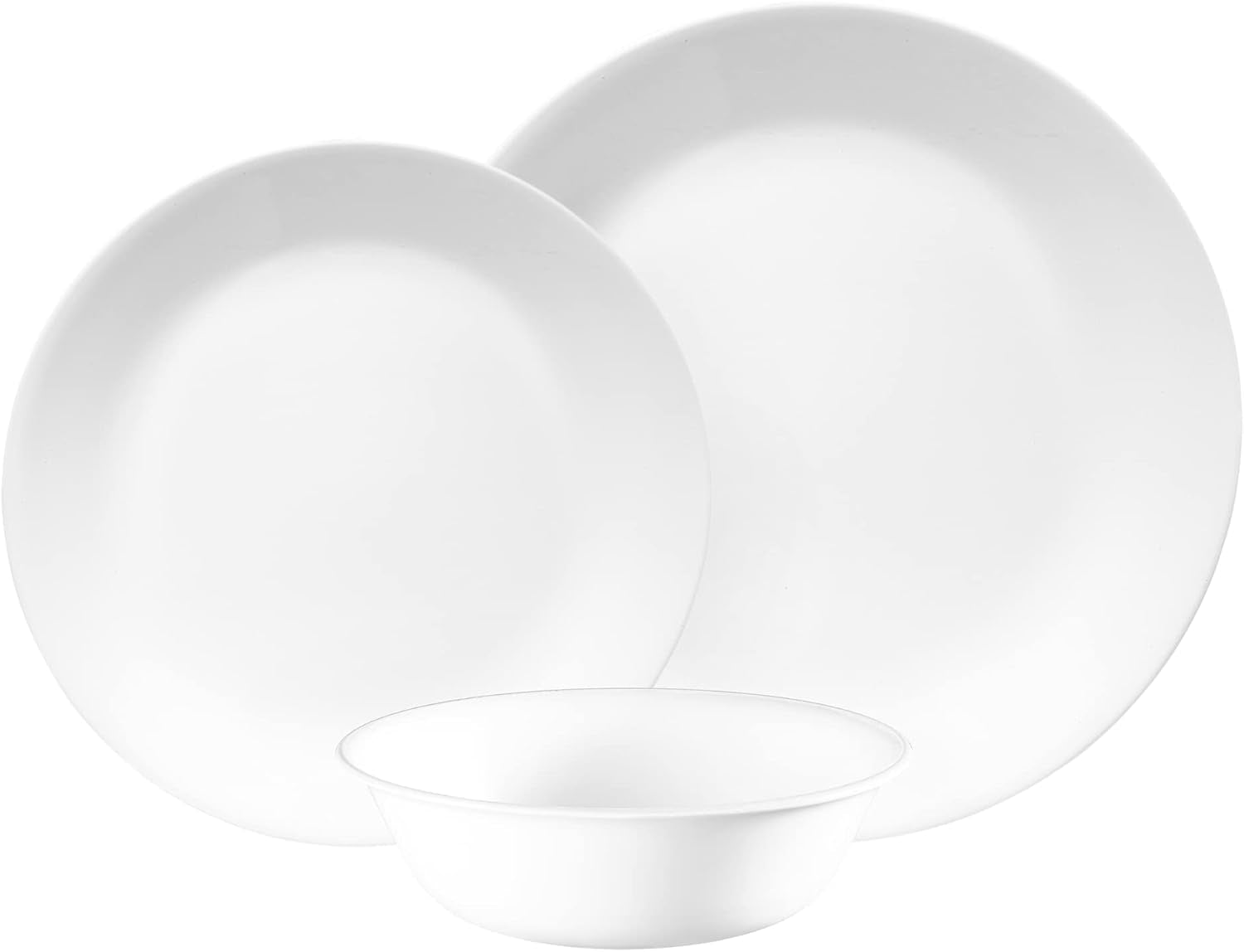 Set di stoviglie Winter Frost per 4, 12 pezzi, stoviglie in vetro Vitrelle™ ultraresistente di alta qualità, lavabili in lavastoviglie, adatte al microonde e al microonde, design invernale festivo