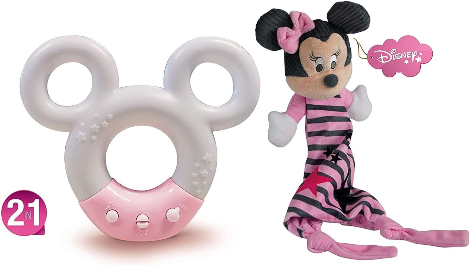 Clementoni 17396 Disney Baby Minnie Lampada Suoni e Colori Luce Notturna Bianca Musica 0 Mesi + Jucarii Bebe Naty Shop
