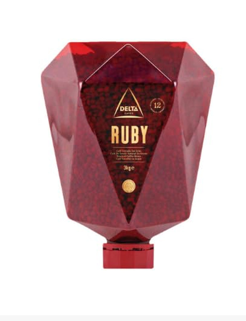 Delta Cafés – caffè Ruby in grani interi, cartone da 3 kg