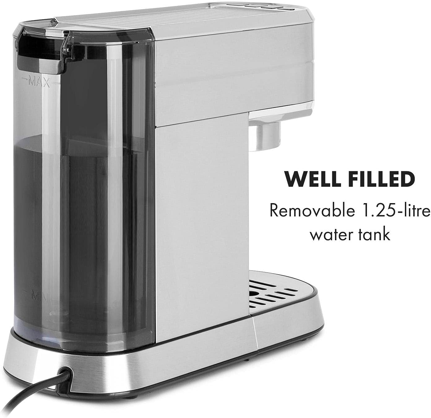 Klarstein Futura Macchina per caffè espresso, Macchina per caffè espresso con filtro portatile, 1450 W, 20 bar, Qualità Barista, Doppio ugello, Arresto del flusso, Macchina per caffè espresso con filtro portatile, Funzione montalatte, Argento