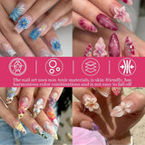 Set di 50 ciondoli per unghie 3D Blume, accessori per unghie colorate, ciondoli per unghie e ciondoli artistici per unghie, perfetti per nail art, decorazioni per mani e design fai da te