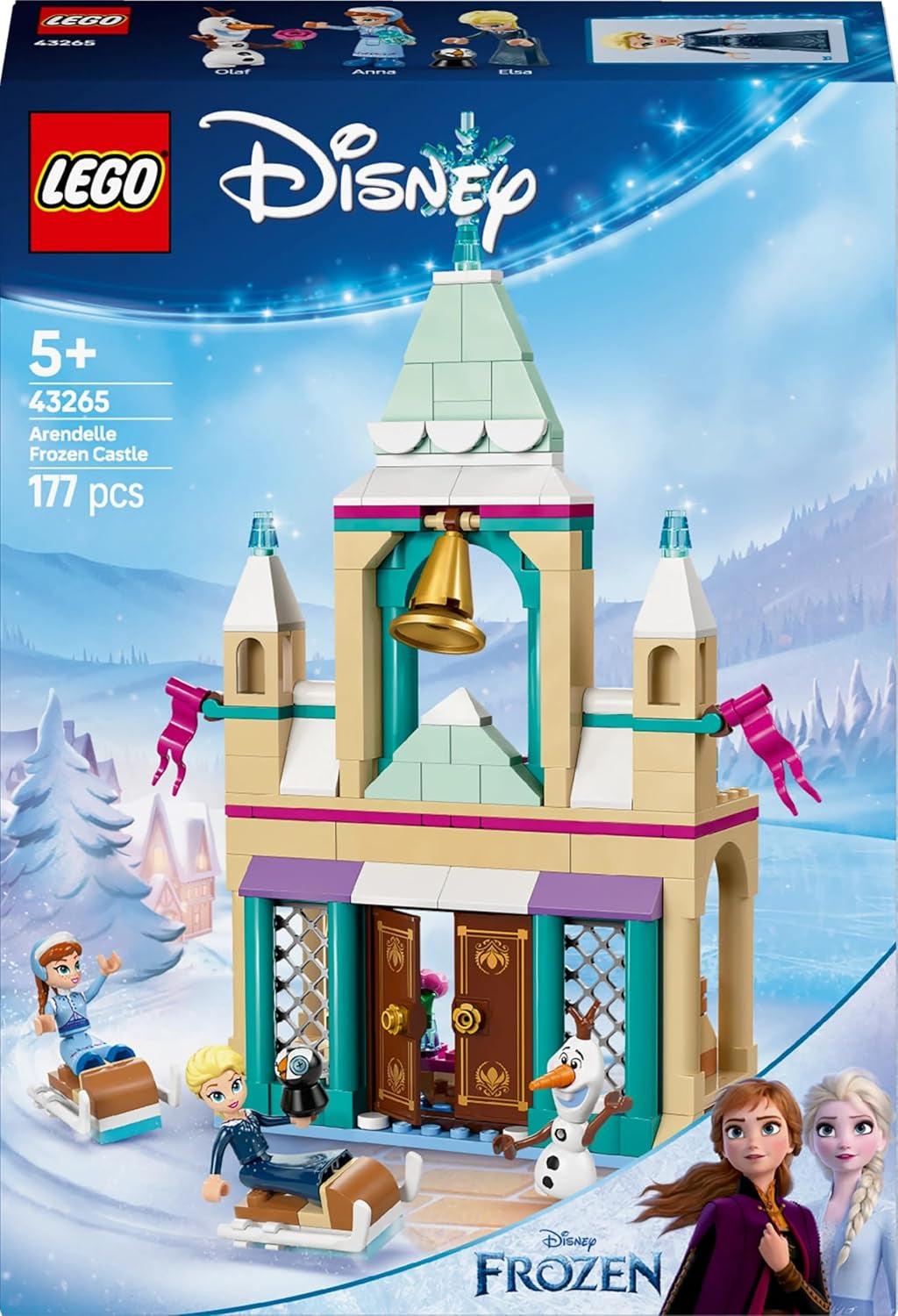 LEGO® Disney Frozen: Castello di Arendelle, principessa giocattolo con mini bambole ELSA, Anna e Olaf e un pinguino, set da gioco fantasy, regalo per bambine di 5 anni 43265 Set da costruzione Besuche den LEGO-Store