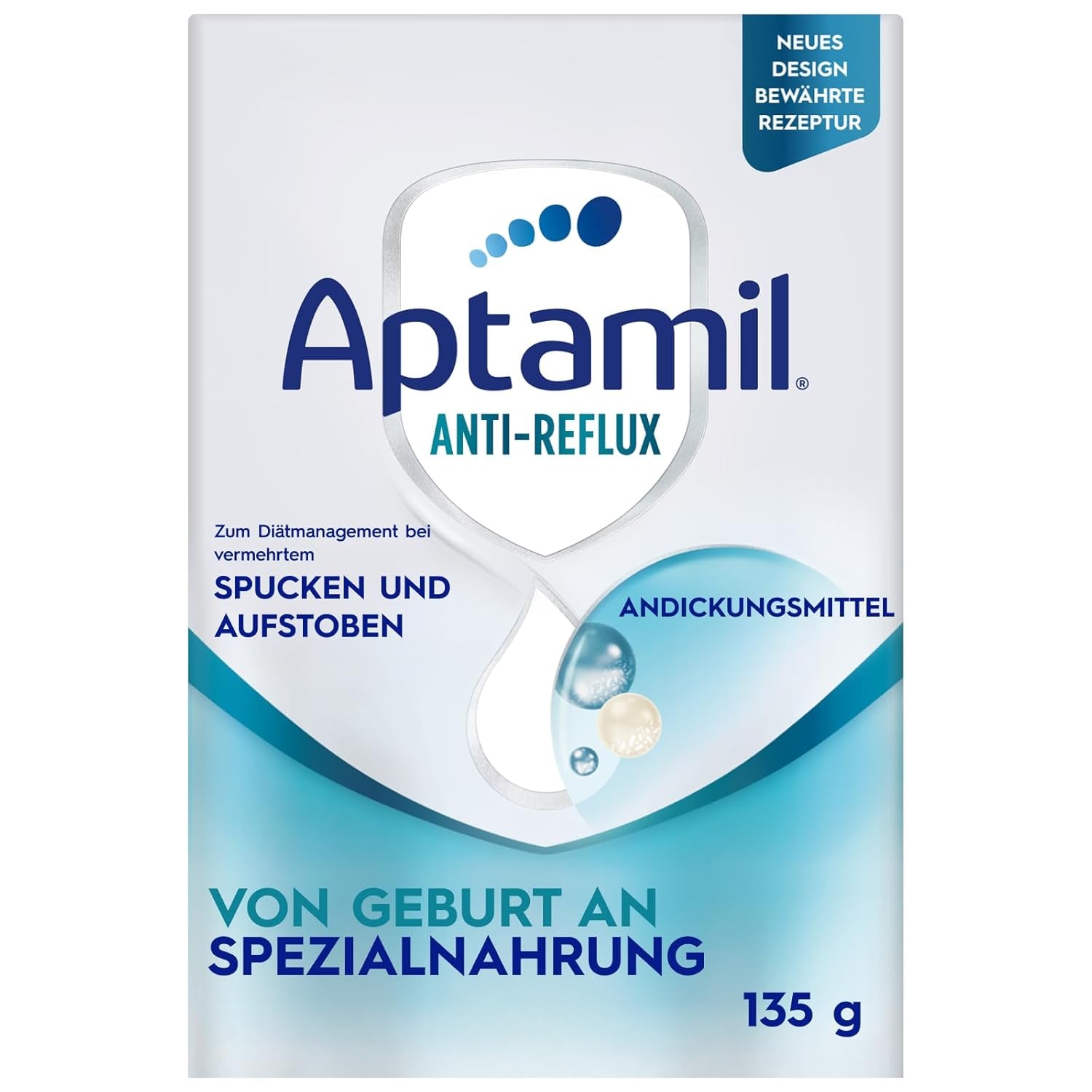 Aptamil Anti-Reflusso - Formula completa dalla nascita Gestione dietetica Vomito e rigurgito Alimenti per bambini Latte in polvere 6 x 135 g