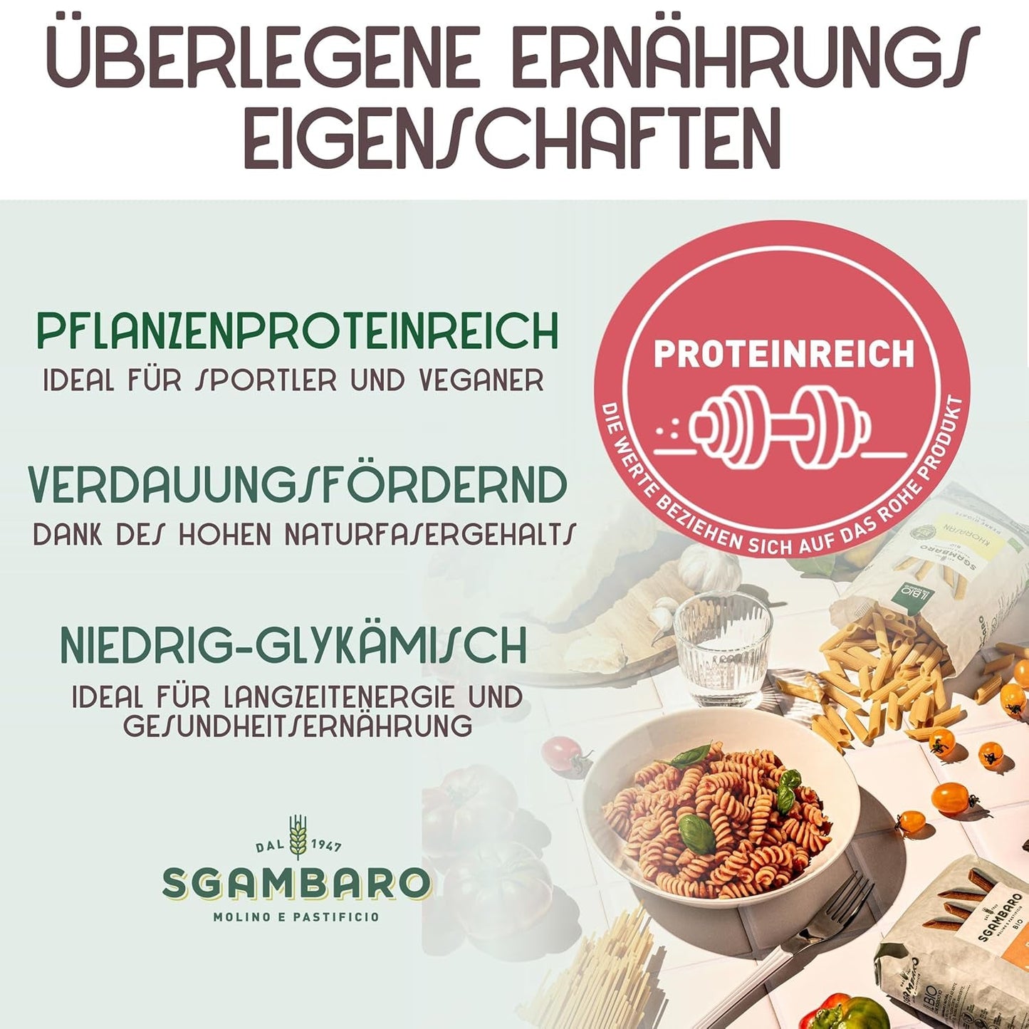 Pasta biologica Trivelline N.47 - 500g con farina di farro, farina di lenticchie e farina di quinoa - Ricca di proteine, fonte di fibre e proteine