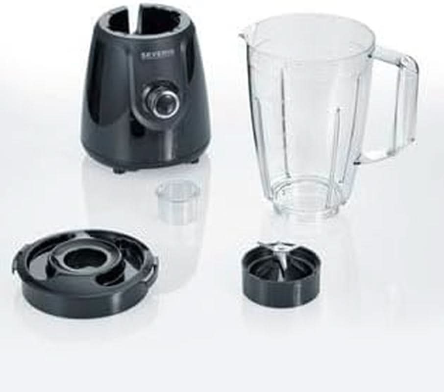 SEVERIN Robot da cucina con miscelatore da 1,5 L in tritan, mixer con 2 fuochi e funzione a impulsi, Leistungsstarker Küchenmixer con Edelstahlmesser, 600 W, Nero, SM 3707 Cucina Naty Shop
