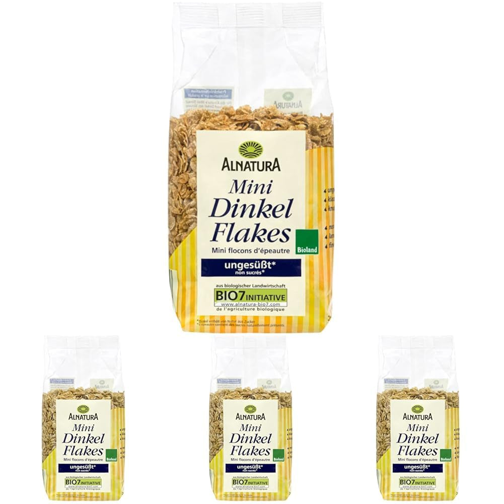 Mini Fiocchi Di Farro - Qualità Biologica - Non Zuccherato, Croccante - Colazione, 175g