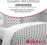 Blanrève Copripiumino Stampato o tinta unita, Temperato, Per letto singolo, Ecologico, Di facile manutenzione, 140 X 200 Cm, Bianco, Grigio Trapunte e trapunte Naty Shop