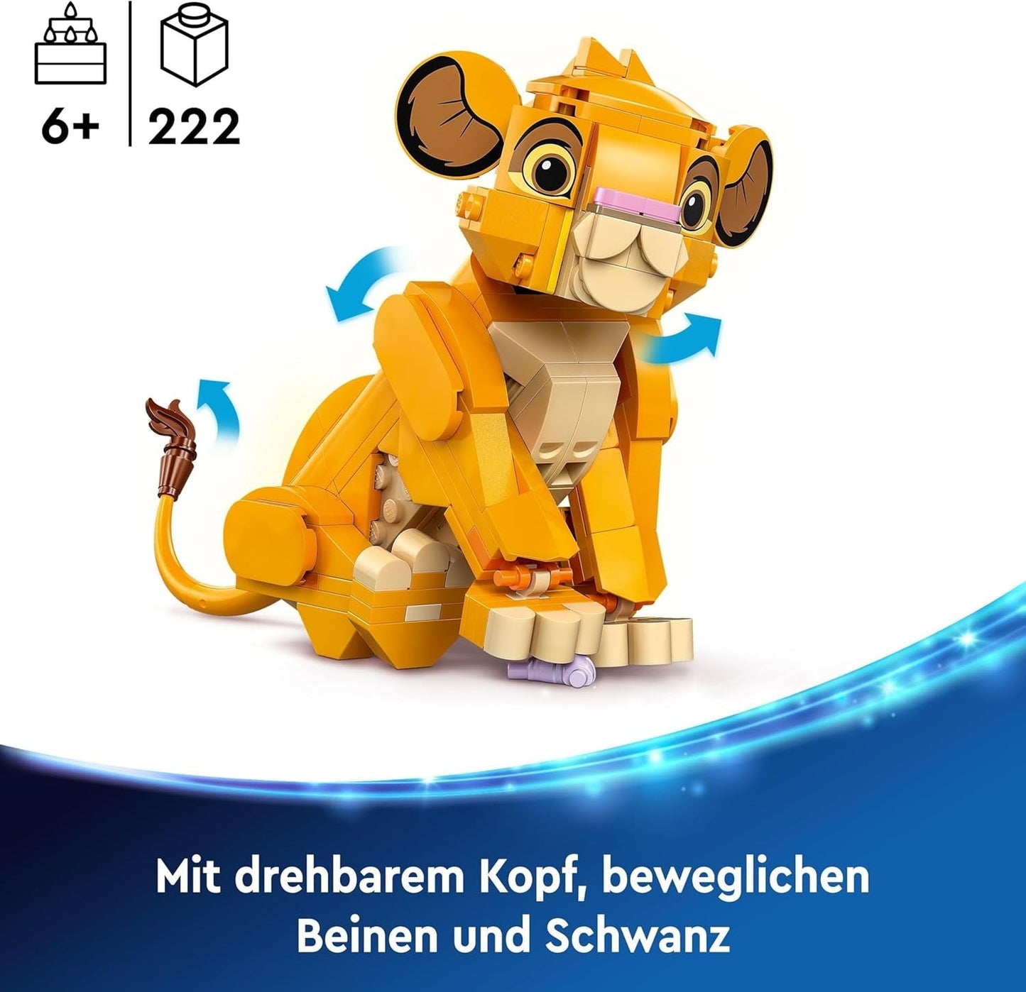 LEGO Ç€ Disney Simba, il cucciolo del re leone, giocattolo da costruzione per bambini, playset fantasy con la figura del leone, fantastica idea regalo per ragazze e ragazzi dai 6 anni, giocattolo per bambini 43243 Set da costruzione Beuche den LEGO-Store