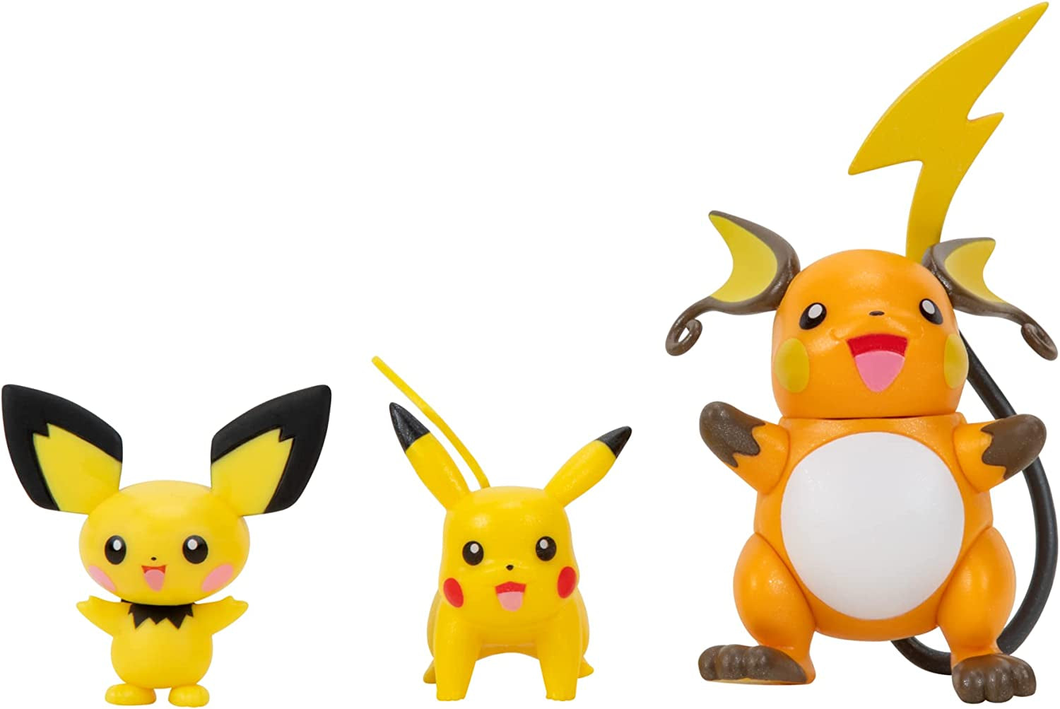 Pokemon PKW2778 Seleziona confezione da 3 con Pichu e Pikachu e Raichu Battle Figures Evolution Multipack da 7,6 cm Stile 2 Action Figures Naty Shop Confezione multipla - Pichu, Pikachu, Raichu