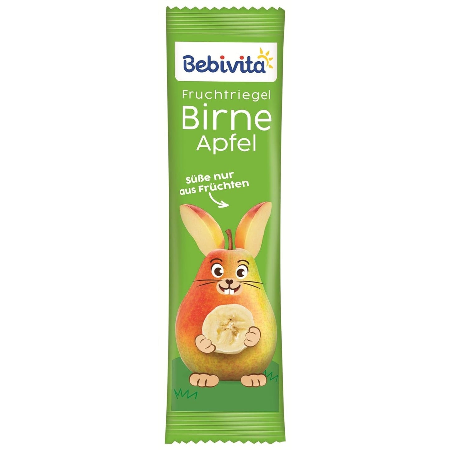 Barrette frutta pera-mela (20 x 25g), dolcificate solo con frutta, ideali come spuntino fuori pasto, preparate con ingredienti rigorosamente controllati e selezionati.