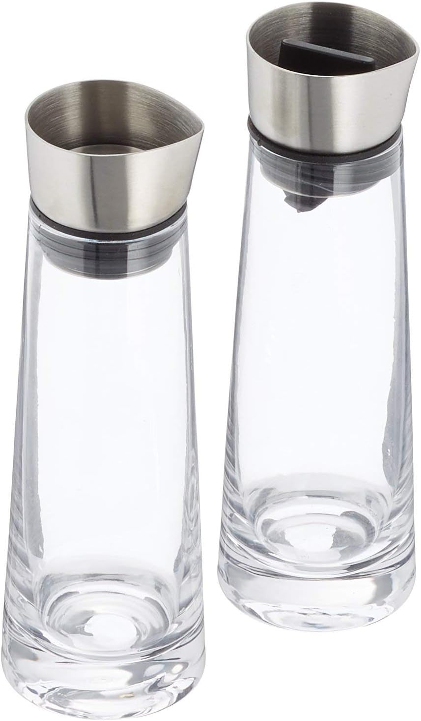 blomus -MACCHIATO- Set zucchero e panna in vetro, capacità 180 ml, coperchio in acciaio inossidabile, per tè e caffè, lavorazione di alta qualità, aspetto esclusivo (A / L / P: 17 x 5,4 x 5,4 cm, Trasparente, 63510)