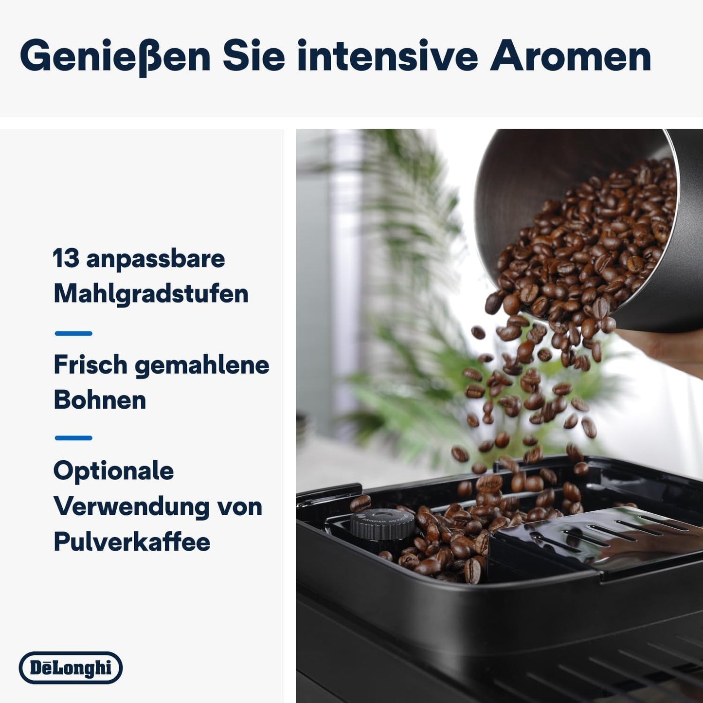 De'Longhi Magnifica Evo Next - Perfetto Espressore completamente automatico con montalatte LatteCrema, 13 bevande one-touch, macchina per caffè e cappuccino, touch screen a colori, titanio (ECAM312.80.TB)