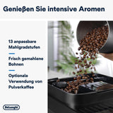 De'Longhi Magnifica Evo Next - Perfetto Espressore completamente automatico con montalatte LatteCrema, 13 bevande one-touch, macchina per caffè e cappuccino, touch screen a colori, titanio (ECAM312.80.TB)