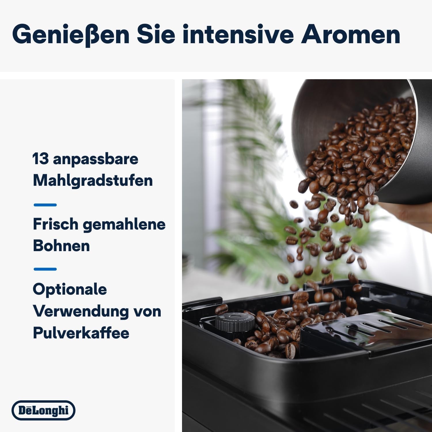 De'Longhi Magnifica Evo Next - Perfetto Espressore completamente automatico con montalatte LatteCrema, 13 bevande one-touch, macchina per caffè e cappuccino, touch screen a colori, titanio (ECAM312.80.TB)