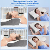 PHYSEN Cuscino ortopedico Cuscino per il collo, Cuscino di supporto per il collo, Cuscino in memory foam, Cuscino ergonomico per il dolore al collo Cuscino per dormire Cuscino antirussamento per fianchi, schiena e addome (62 * 34 * 11 6,5 cm) Cuscini ortopedici cervicali Naty Shop