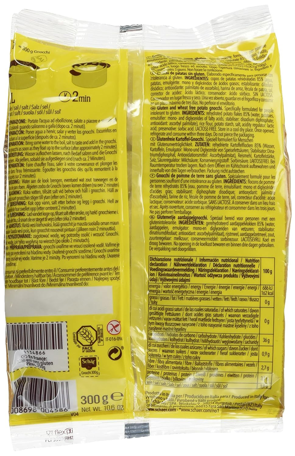 Gnocchi senza glutine, 300 g, conf. da 6