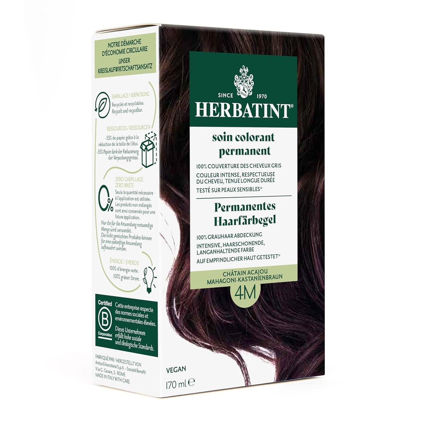 Gel colorante permanente per capelli 6N Biondo scuro - 170 ml I Senza ammoniaca, copertura al 100% dei capelli bianchi I Testato su pelle sensibile, con 8 estratti vegetali