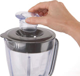 BLACK+DECKER Impastatrice | 500 W | 2 velocità | Funzione impulso | Tappeto in vetro | 1,5 l | Edelstahlmesser Mit 4 Klingen | Herausnehmbar Und Leicht Zu Reinigen | Weiß und Grau Cucina Naty Shop