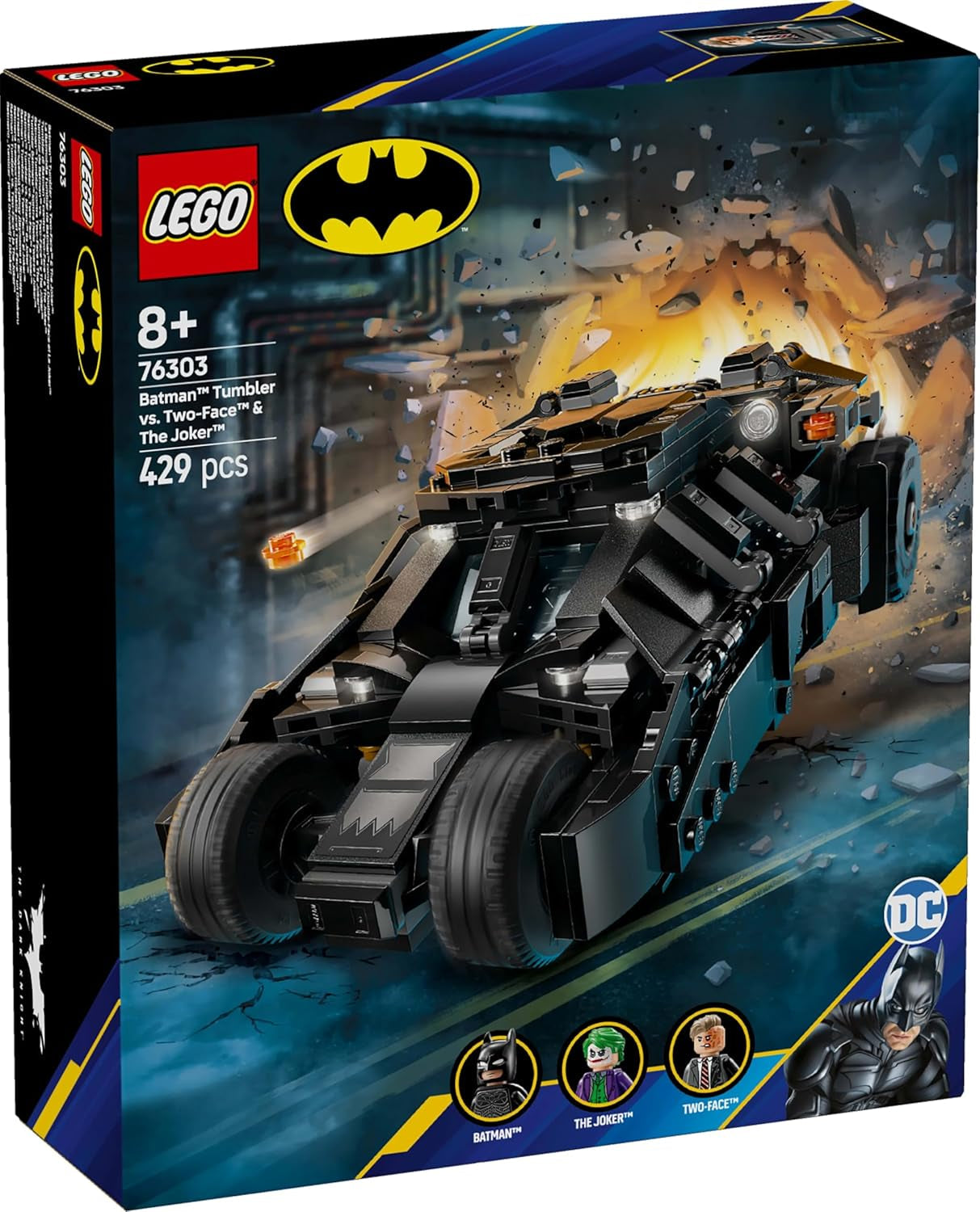 LEGO DC Batman: Batman Tumbler vs. Due Facce e Joker - Giocattolo da supereroe con Batmobile - Set da gioco con minifigure - Regalo per ragazzi e ragazze a partire da 8 anni 76303 Set da costruzione Besuche den LEGO-Store
