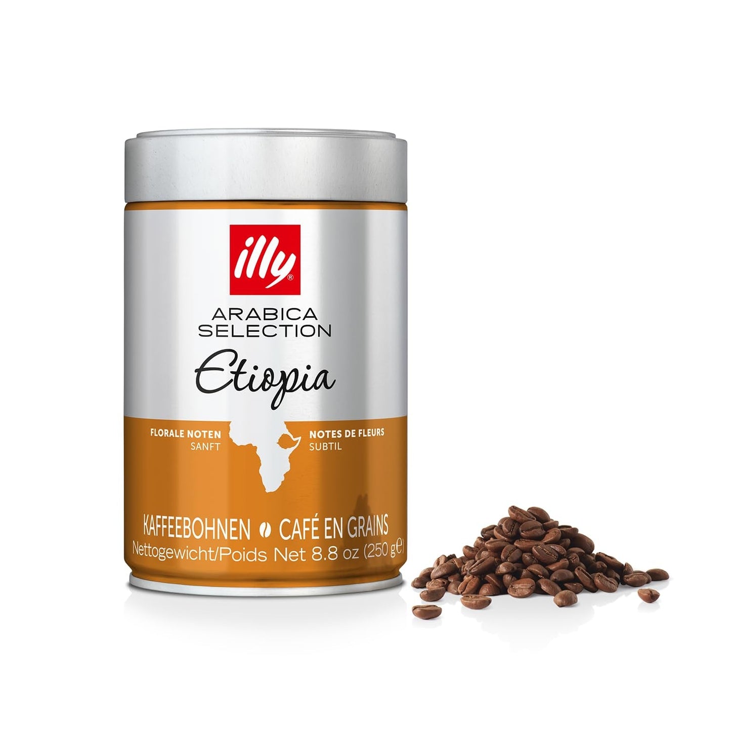 illy Coffee Beans Selezione di caffè Arabica di lusso Etiopia, confezione da 6 (6 x 250 g)