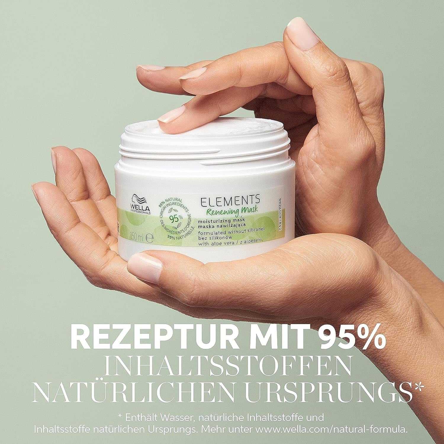 Wella Professionals Elements - cura naturale per capelli secchi e danneggiati e cuoio capelluto sensibile - balsamo senza risciacquo, maschera e spray con antiossidanti ed essenza di oliva Naty Shop Hair Mask