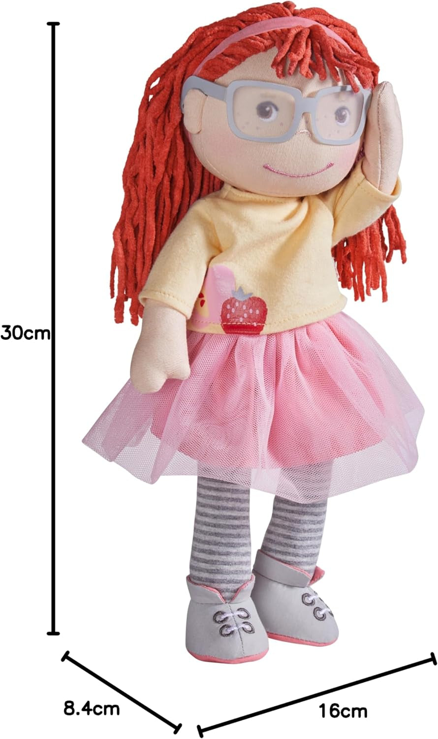 Bambola HABA AVA, bambola da 30 cm con occhiali, bambola morbida per bambini dai 18 mesi