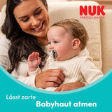 Ciucci NUK Perfect Match per neonati | 6-18 mesi | Ciucci ortodontici che favoriscono la circolazione dell'aria e prevengono le eruzioni cutanee causate dalla saliva | 95% di accettazione da parte dei bambini** | Disney Winnie the Pooh | Confezione da 2