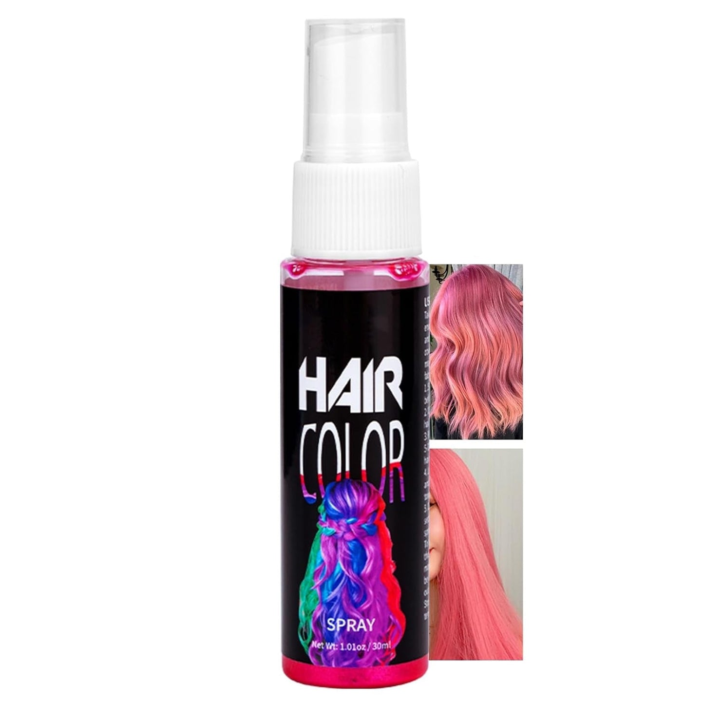 Colore Spray Per Capelli, Tintura Per Capelli Spray Rossa Temporanea, Tintura Per Capelli Colorata Rossa, Tintura Per Capelli Lavabile, Spray Colorante Per Capelli Rosso Vivido, Tintura Per Capelli Istantanea, Tintura Per Capelli Per Carnevale, Halloween, Cosplay, Tintura Per Capelli Per Feste Naty Shop Rosa 30 Ml (1 Confezione)