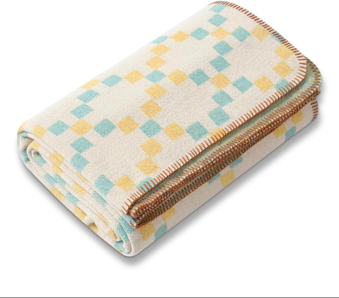 ACUSHLA 200,7X160 Cm, 1,7 Kg, Coperta, Coperta Di Lana, Calda Coperta Da Viaggio, Coperta Lavorata A Maglia, Coperte Decorative per Divano, Sedia, Divano, Letto, Soggiorno, Campeggio, Adatta a Tutte Le Stagioni Ww203 Letti e Coperte Beuche den ACUSHLA-Store Giallo Blu 160 X 200 Cm