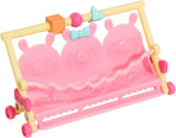 BABY nato 904763 Baby Surprise Bus - mini autobus giocattolo rosa con 2 bambole esclusive, passeggino triplo, altalena, giostra, scivolo e altalena tripla.
