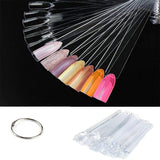 Espositore per unghie, 40 stick di smalto artificiale, capsule, pratico ventaglio, nail art