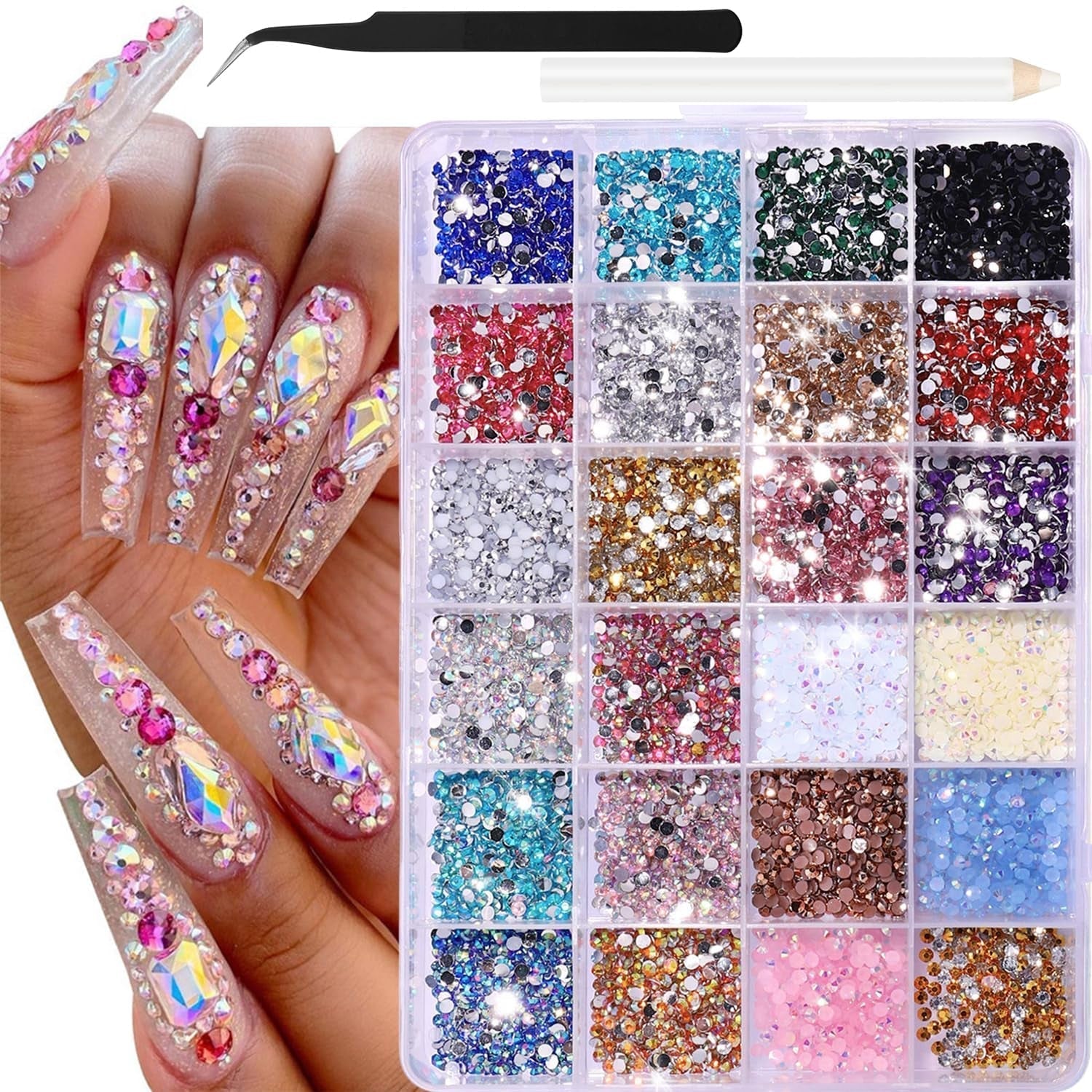GZMAYUEN 920 pezzi perle per unghie con retro piatto oro argento per unghie, perle per unghie beige bianco Halbrunde, piccole perle con retro piatto Halbrunde per decorazioni per nail art fai da te