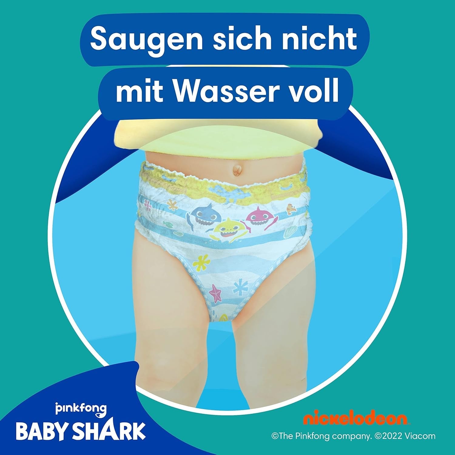 Pannolini da bagno usa e getta Pampers Splashers Baby Shark in edizione limitata 4-5, 11, 9 kg-15 kg, per una protezione sicura in acqua