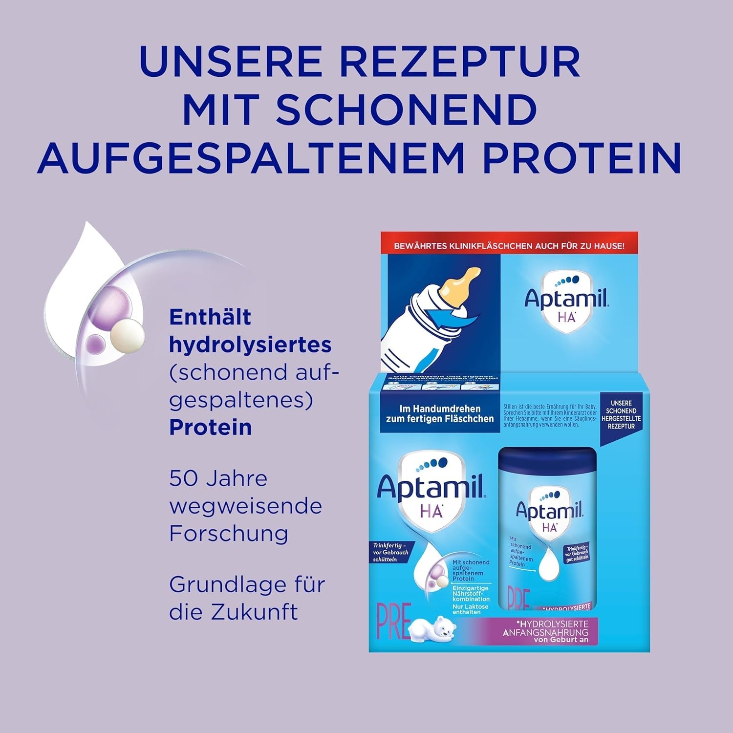 Aptamil HA Pre Ready to Drink – Latte idrolizzato per lattanti dalla nascita – 4 x 2 x 90 ml