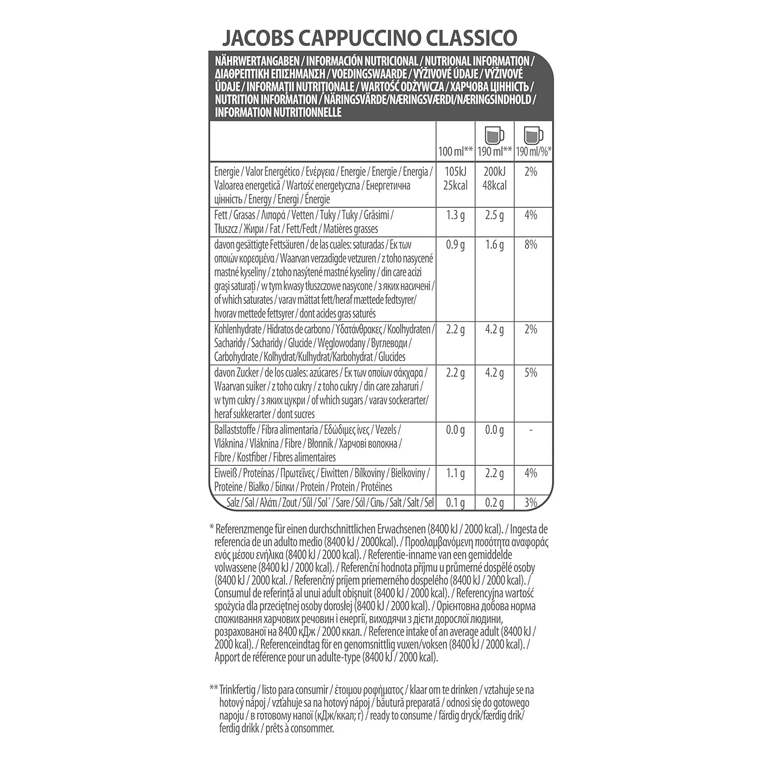 Tassimo Kapseln Jacobs Cappuccino Classico, 5 x 8 cialde, 40 Kaffeekapseln