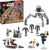 LEGO Star Wars 75372 Battle Pack Clone Trooper e Droide da battaglia, incl. 4 minifigure, 5 droidi e motocicletta speeder con shooter - Giocattolo da costruzione per ragazzi e ragazze dai 7 anni in su Set da costruzione Besuche den LEGO-Store Battle pack