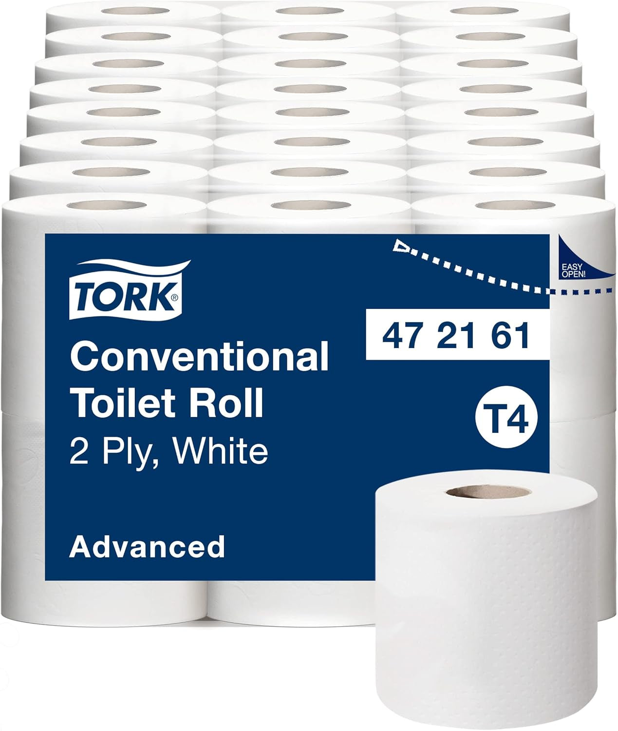Carta igienica Tork Rotolo Piccolo Bianca T4, Advanced, 2 veli, 48×200 fogli, 472161