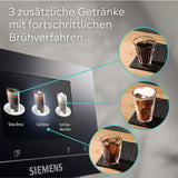Macchina per caffè espresso automatica Siemens EQ700 classic TP715D01, controllo tramite app, cold brew, display touch intuitivo, fino a 10 creazioni di caffè individuali come preferite, pulizia automatica a vapore, 1500 W, grigio argento