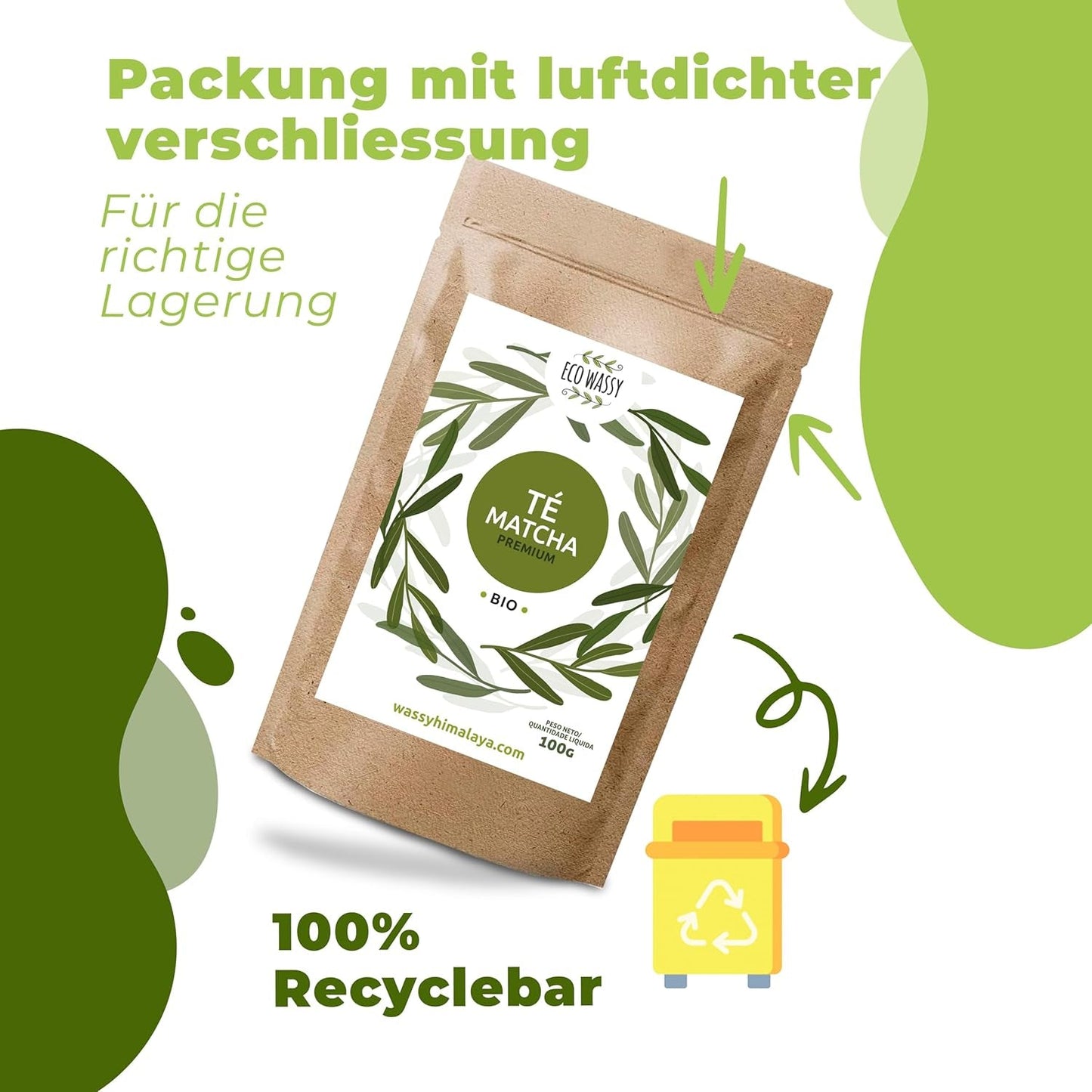 Tè Matcha giapponese, qualità premium, in polvere. 100% naturale. Riduttore di tè verde, potente disintossicante e antiossidante. Matcha puramente coltivato - Origine: Giappone (100 g)