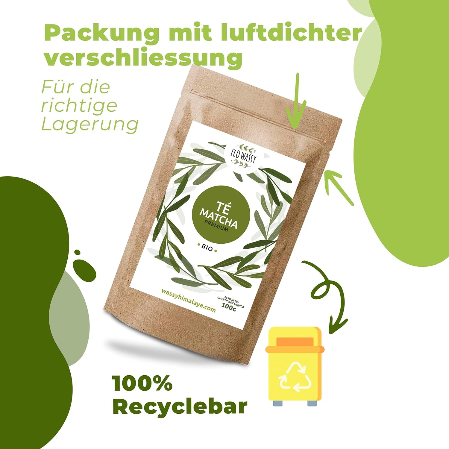 Tè Matcha giapponese, qualità premium, in polvere. 100% naturale. Riduttore di tè verde, potente disintossicante e antiossidante. Matcha puramente coltivato - Origine: Giappone (100 g)