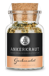 Ankerkraut Gurkensalat, 60 g in un bicchiere di sughero, Würze Gherken-Salat Ganz Einfach, Zuckerfrei und Ohne Gesmackverstärker, Mischung würzender Ingredient für Salat