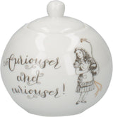 Teiera e lattiera in fine porcellana Alice nel Paese delle Meraviglie, ciotola e lattiera in porcellana in una lussuosa confezione regalo