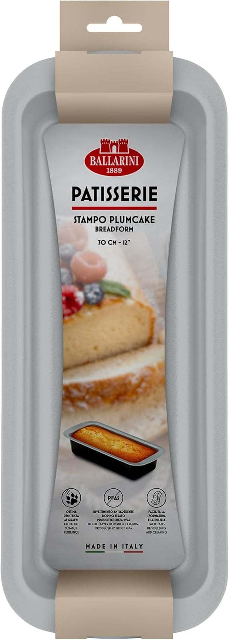 Ballarini, Teglia, vari modelli Stampi e teglie Naty Shop Forma Plumcake Grigia 30 cm