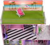 Olivia's Little World Big Dreamland Sunset Casa delle bambole interattiva in legno per bambini contemporanei 3 piani con 16 accessori per mobili per bambole Multi TD-13616A Case delle bambole Naty Shop