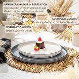 SÄNGER Bombay Moonlight | Set di stoviglie in ceramica da 12 pezzi per 4 persone, 4 piatti piani, 4 piatti da dessert, 4 ciotole, colori assortiti | LA COLLEZIONE DI VALORE