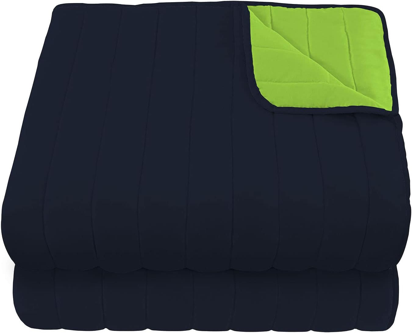 Elegante trapunta matrimoniale 260 X 270 Cm Blu Scuro/Verde Mela Letti e Trapunte Besuche den Italian Bed Linen-Store