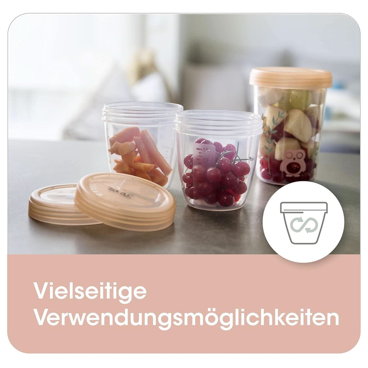 Contenitori latte materno NIP First Moments 150 ml, 4 pezzi: impilabili e a tenuta stagna Accessori Alimentazione e Allattamento Bebe Naty Shop