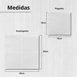 Confezione da 300 tovaglioli di carta da cocktail bianchi + porta tovaglioli in acciaio inox con trama a micro punti assorbente spesso 10 x 10 cm piegati insieme
