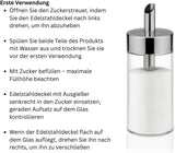 Tescoma Shaker in vetro, acciaio inossidabile spazzolato, ideale per zucchero bianco/marrone, 225 ml